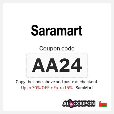 Coupon for SaraMart (AA24) Up to 70% OFF + Extra 15%