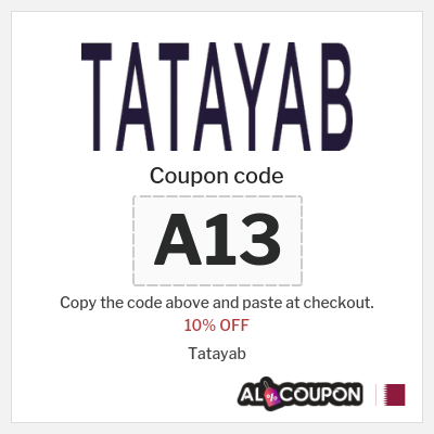 Coupon for Tatayab (A13) 10% OFF