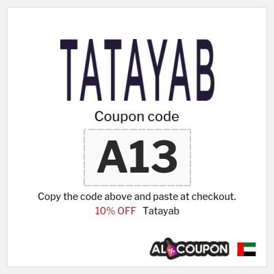 Coupon for Tatayab (A13) 10% OFF