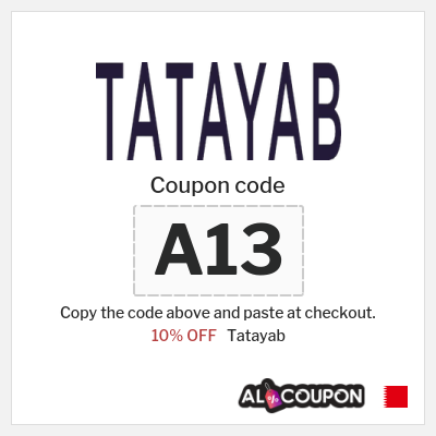 Coupon for Tatayab (A13) 10% OFF