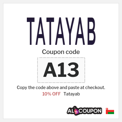 Coupon for Tatayab (A13) 10% OFF