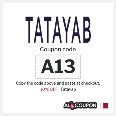 Coupon for Tatayab (A13) 10% OFF