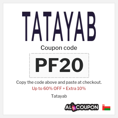 Coupon for Tatayab (PF20) Up to 60% OFF + Extra 10%