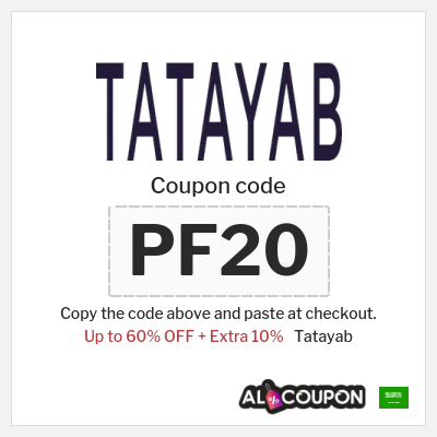 Coupon for Tatayab (PF20) Up to 60% OFF + Extra 10%