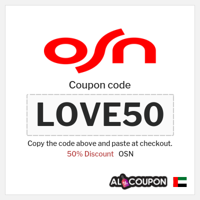 Coupon for OSN (LOVE50) 50% Discount