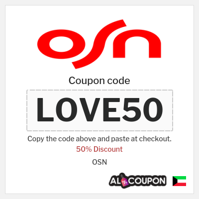 Coupon for OSN (LOVE50) 50% Discount
