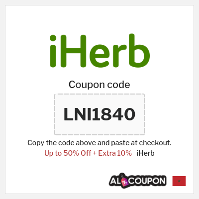 Coupon for iHerb (LNI1840) Up to 50% Off + Extra 10%