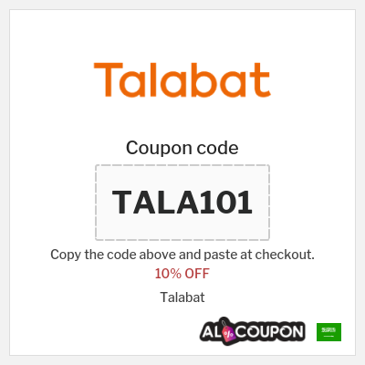 Coupon for Talabat (TALA101) 10% OFF