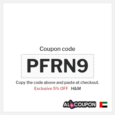 Coupon discount code for H&M Exclusive 5% Discount Codes