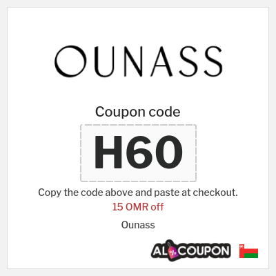 Coupon for Ounass (H60) 15 OMR off