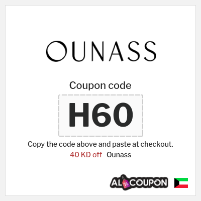 Coupon for Ounass (H60) 40 KD off