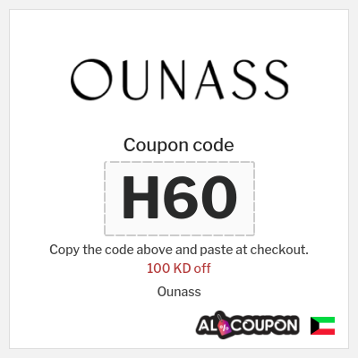 Coupon for Ounass (H60) 100 KD off
