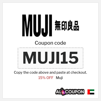 Coupon for Muji (MUJI15) 15% OFF