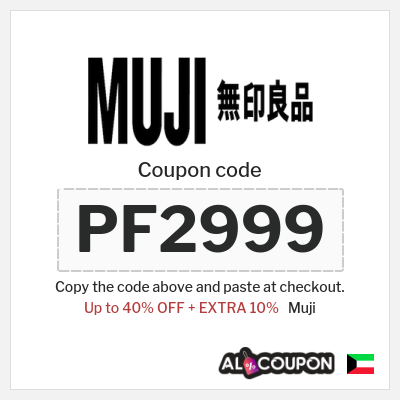 Coupon for Muji (PF2999) Up to 40% OFF + EXTRA 10%