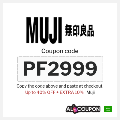 Coupon for Muji (PF2999) Up to 40% OFF + EXTRA 10%