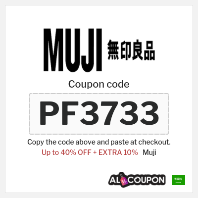 Coupon for Muji (PF3733) Up to 40% OFF + EXTRA 10%