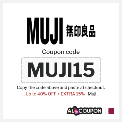 Coupon for Muji (MUJI15) Up to 40% OFF + EXTRA 15% 