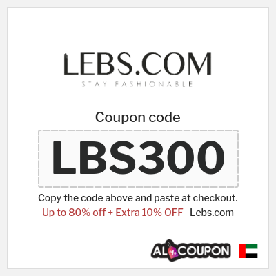 Coupon for Lebs.com (LBS300) Up to 80% off + Extra 10% OFF
