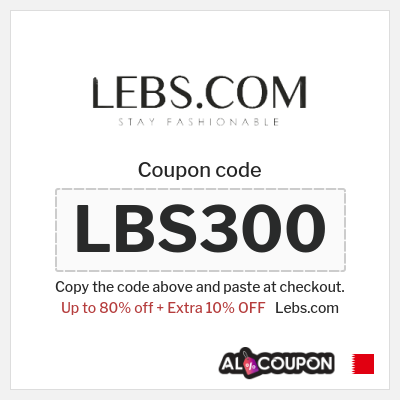 Coupon for Lebs.com (LBS300) Up to 80% off + Extra 10% OFF