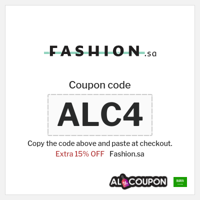 Coupon for Fashion.sa (ALC4) Extra 15% OFF