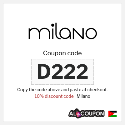 Coupon discount code for Milano 10% coupon