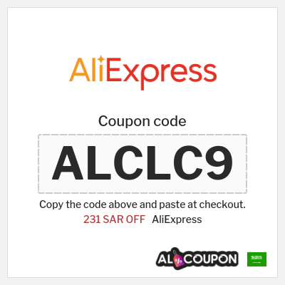 Coupon for AliExpress (ALCLC9) 231 SAR OFF