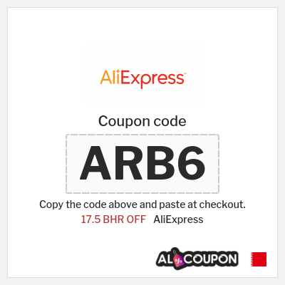 Coupon for AliExpress (ARB6) 17.5 BHR OFF