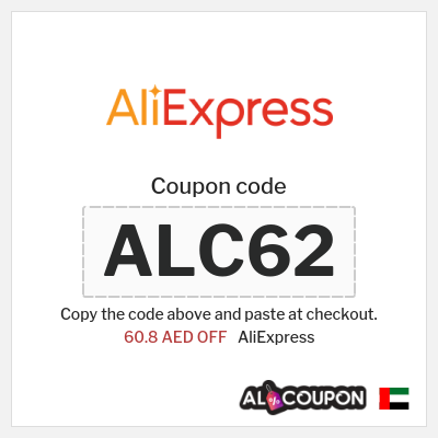 Coupon for AliExpress (ALC62) 60.8 AED OFF
