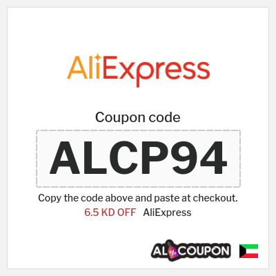 Coupon for AliExpress (ALCP94) 6.5 KD OFF