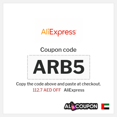 Coupon for AliExpress (ARB5) 112.7 AED OFF