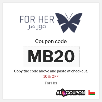 Coupon discount code for For Her 10% OFF