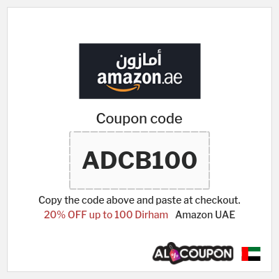 Coupon for Amazon UAE (ADCB100) 20% OFF up to 100 Dirham