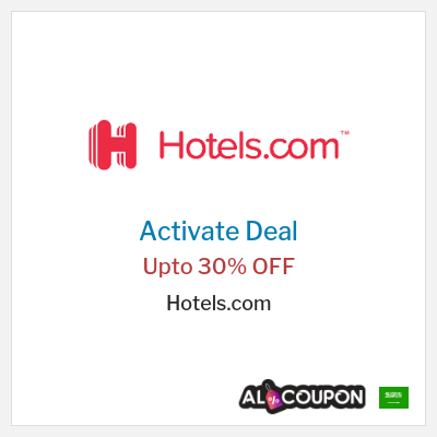 Coupon discount code for Hotels.com 30% off
