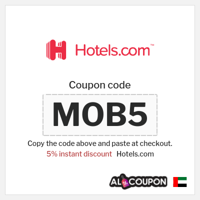 Coupon for Hotels.com (MOB5) 5% instant discount