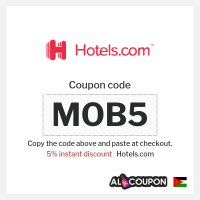 Coupon for Hotels.com (MOB5) 5% instant discount
