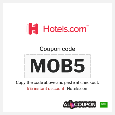 Coupon for Hotels.com (MOB5) 5% instant discount
