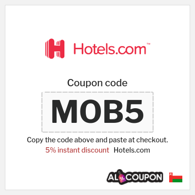 Coupon for Hotels.com (MOB5) 5% instant discount