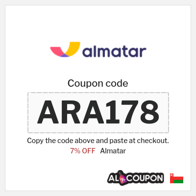 Coupon for Almatar (ARA178) 7% OFF