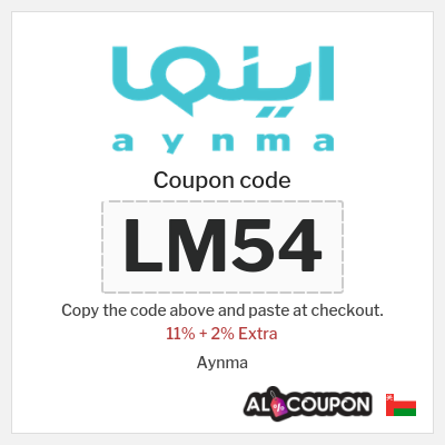 Coupon for Aynma (LM54) 11% + 2% Extra