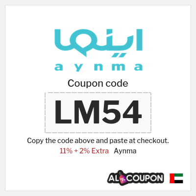 Coupon for Aynma (LM54) 11% + 2% Extra
