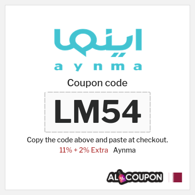 Coupon for Aynma (LM54) 11% + 2% Extra