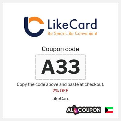 Coupon for LikeCard (A33) 2% OFF