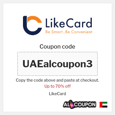 Coupon for LikeCard (UAEalcoupon3) Up to 70% off