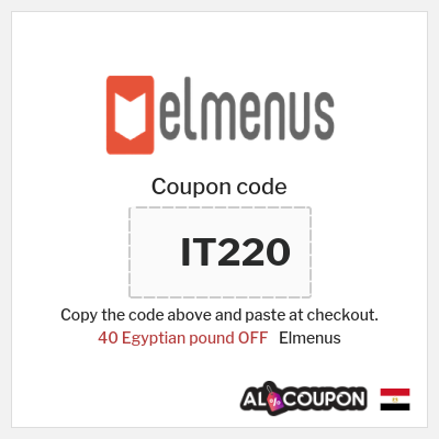 Coupon for Elmenus (​​IT220) 40 Egyptian pound OFF