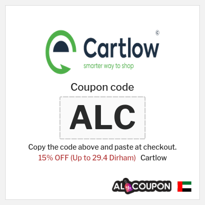 Coupon for Cartlow (ALC) 15% OFF (Up to 29.4 Dirham)