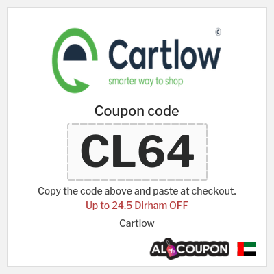 Coupon for Cartlow (CL64) Up to 24.5 Dirham OFF
