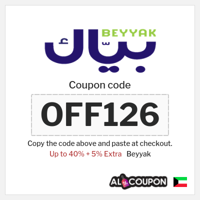 Coupon for Beyyak (OFF126) Up to 40% + 5% Extra