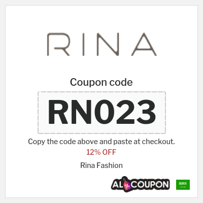 Coupon discount code for Rina Fashion 12% OFF