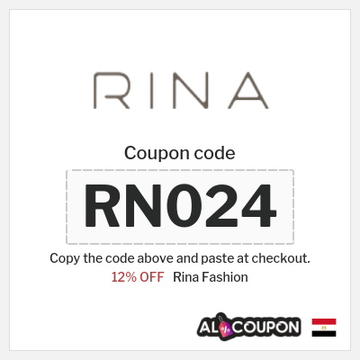 Coupon discount code for Rina Fashion 12% OFF