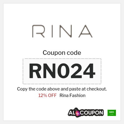 Coupon discount code for Rina Fashion 12% OFF